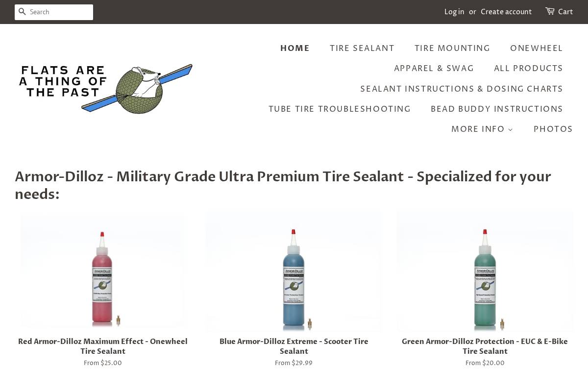 armor-dilloz.com homepage screenshot