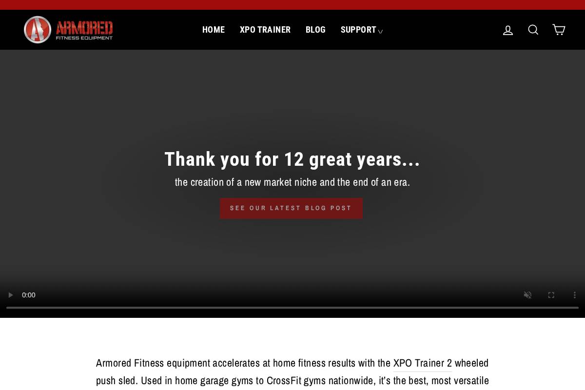 armoredfitness.com homepage screenshot