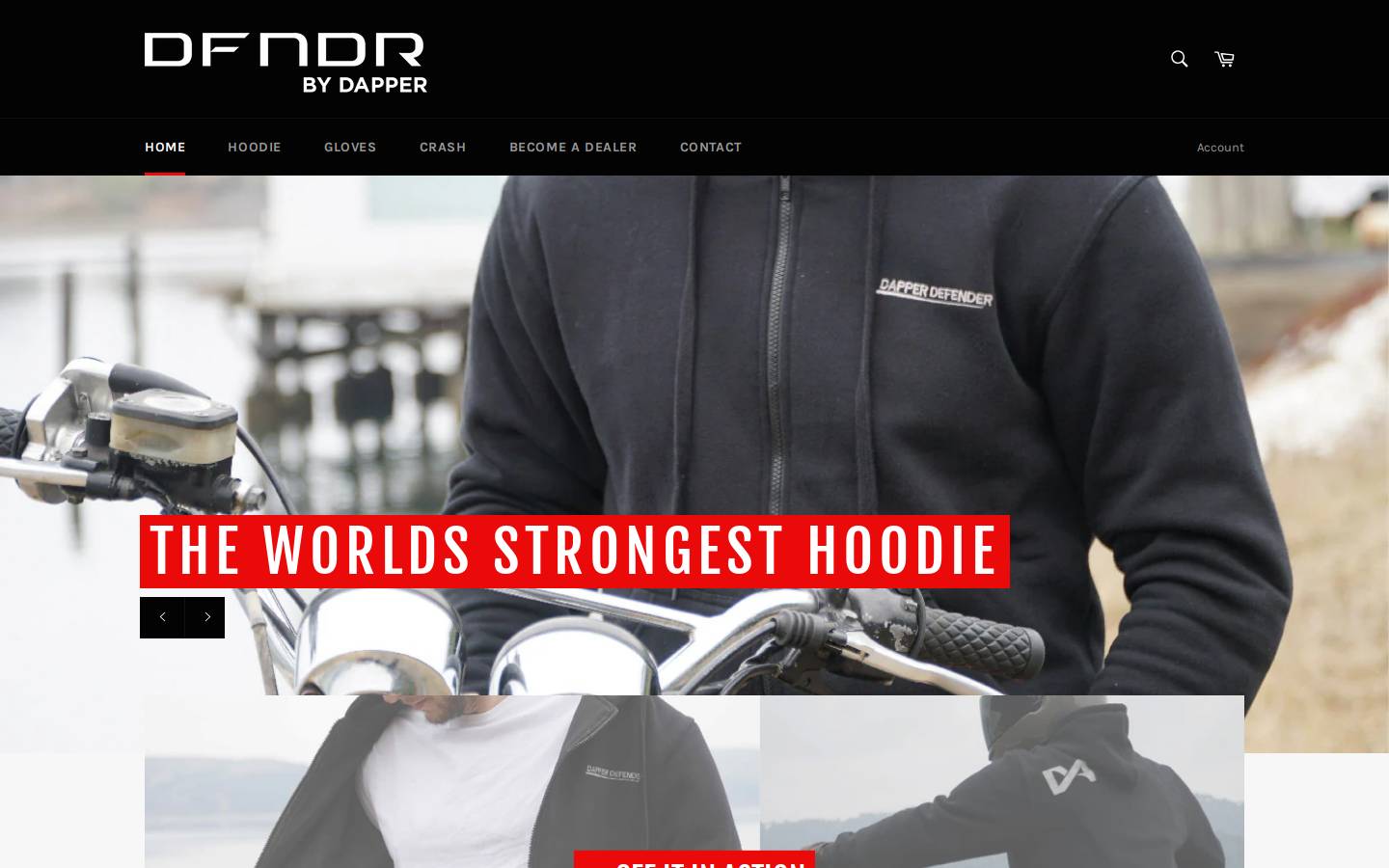 armoredhoodie.com homepage screenshot