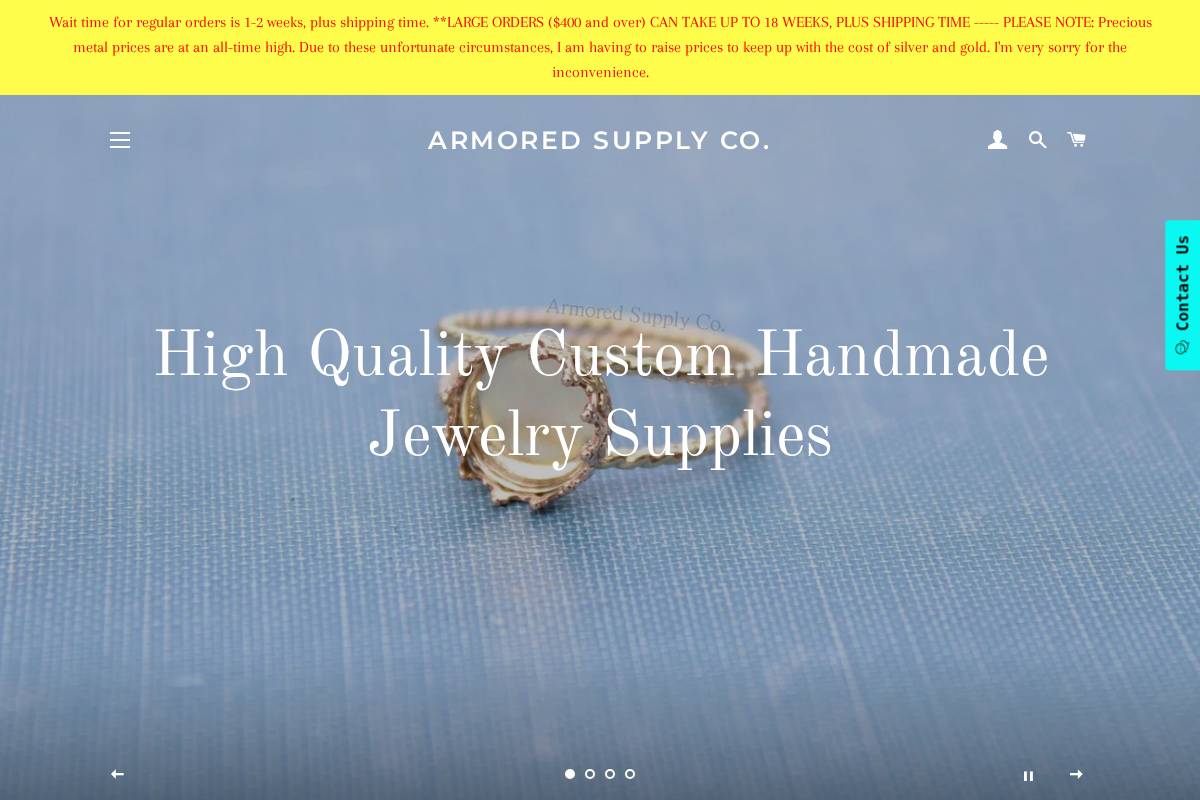 armoredsupply.com homepage screenshot
