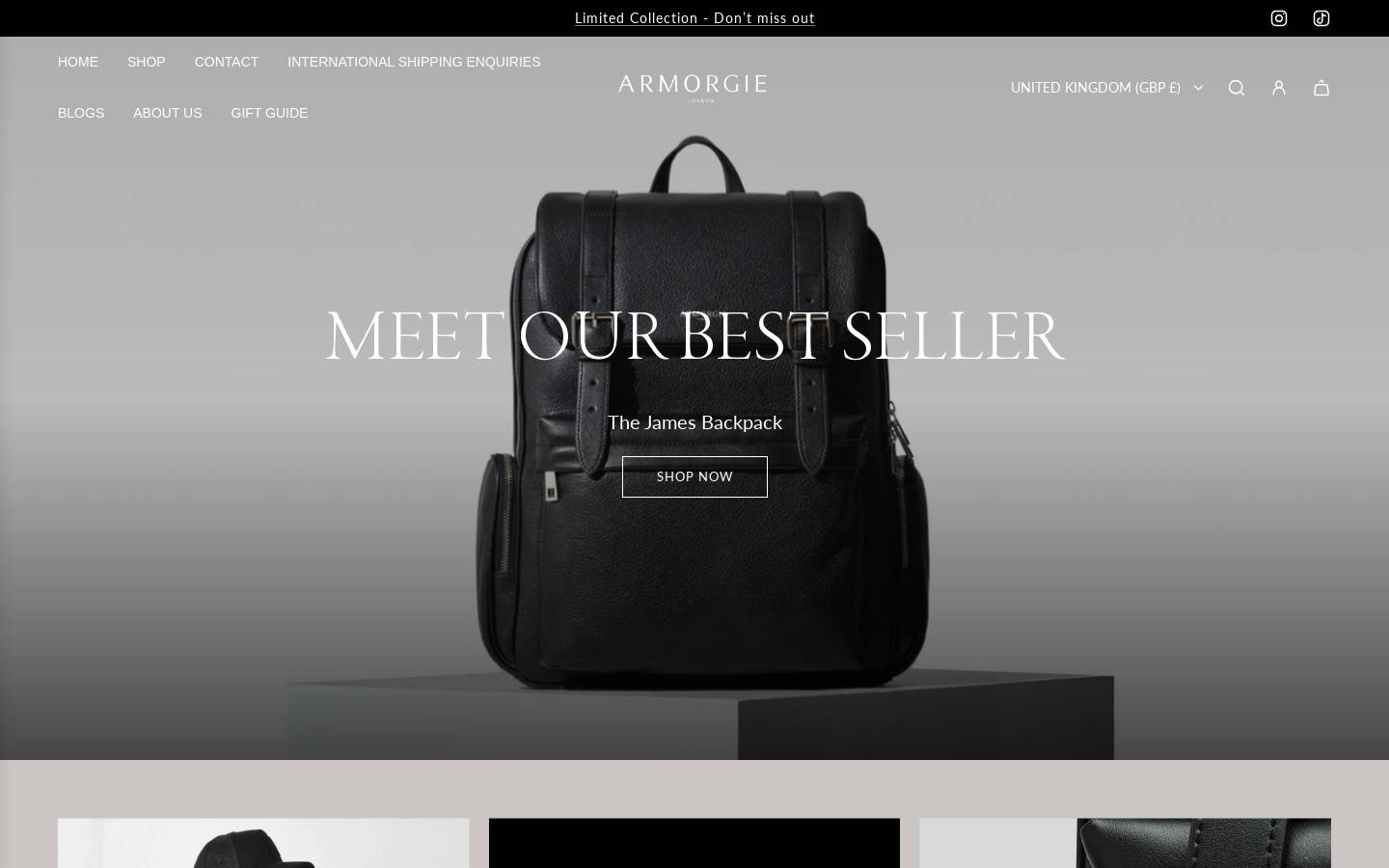 armorgie.co.uk homepage screenshot