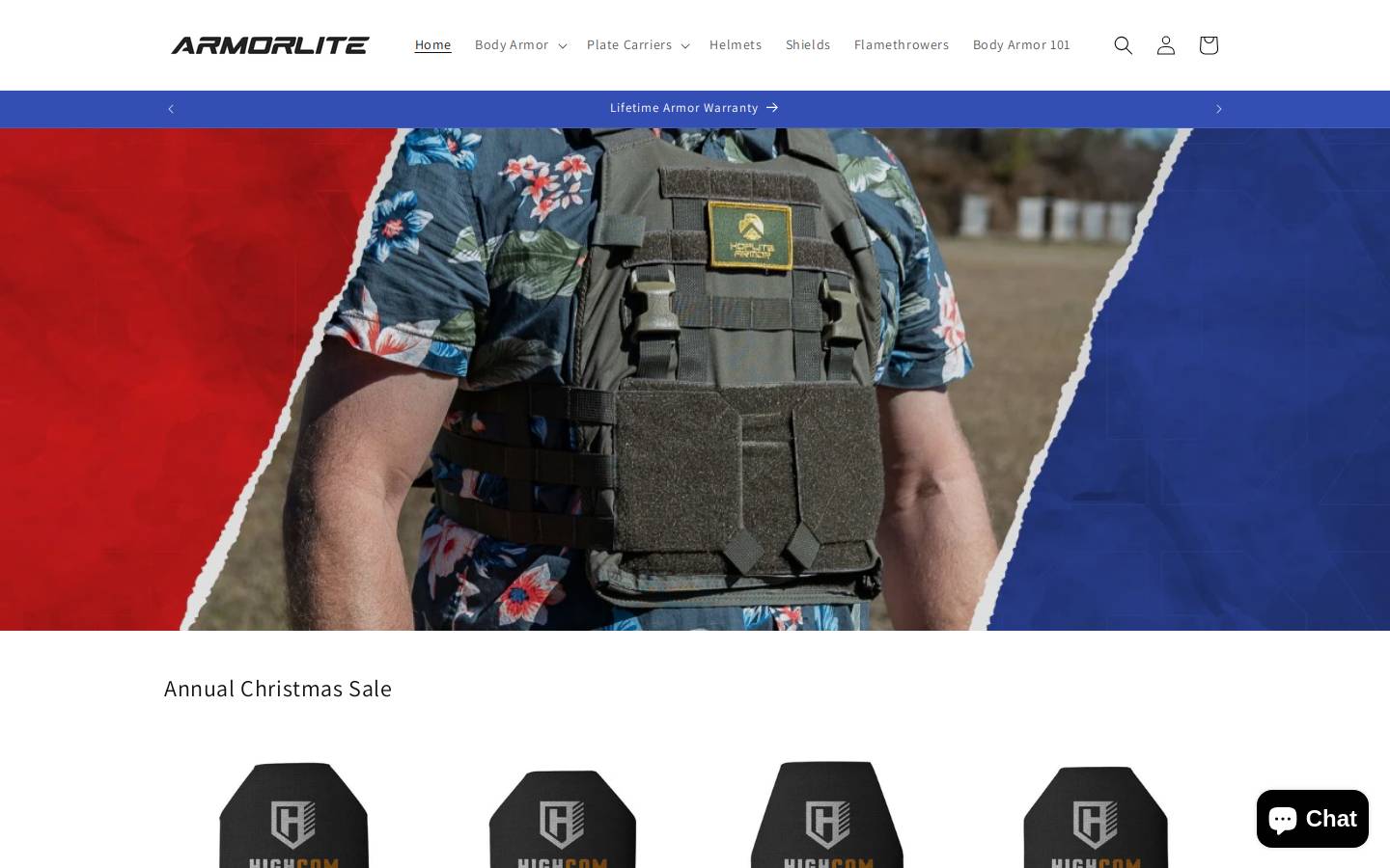 armorliteusa.com homepage screenshot