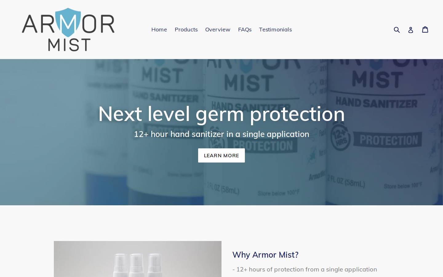 armormist.com homepage screenshot