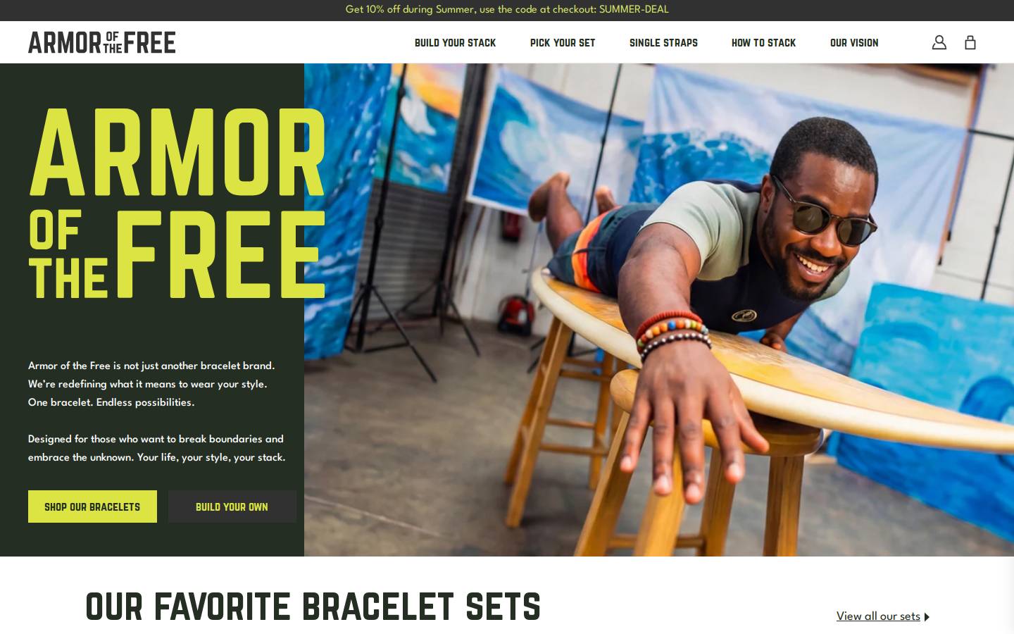 armorofthefree.com homepage screenshot