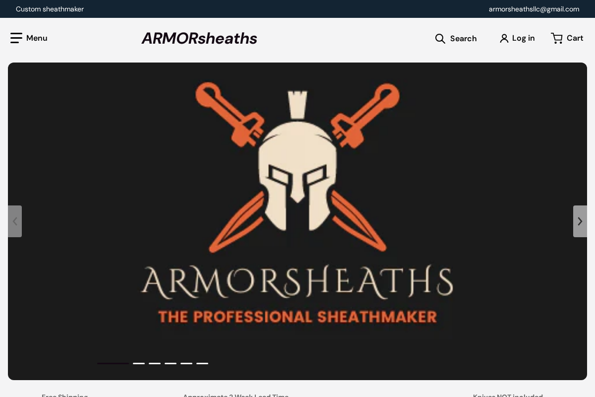 ARMORsheaths homepage screenshot