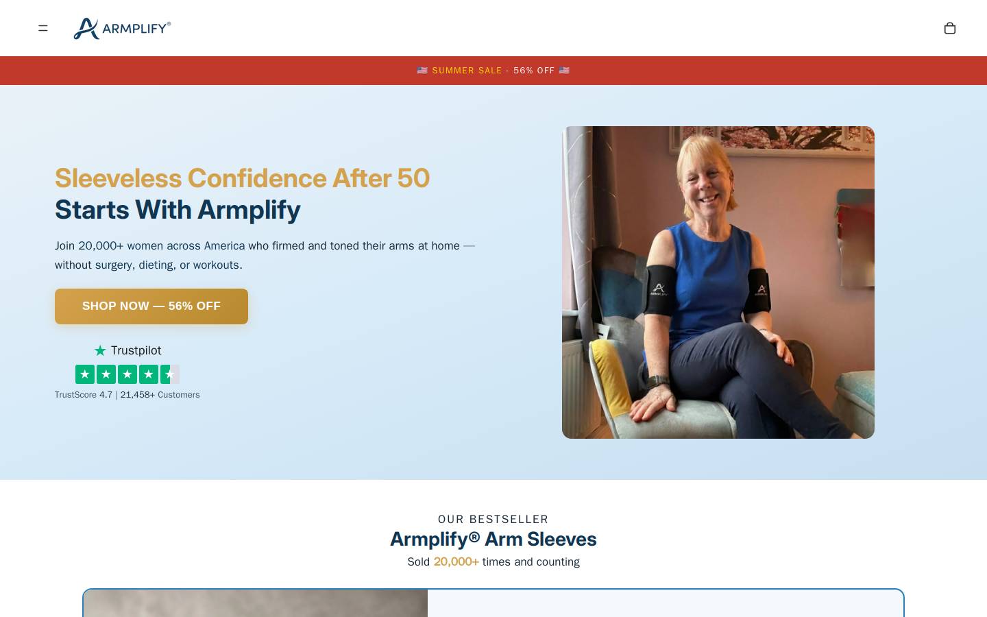Armplify homepage screenshot
