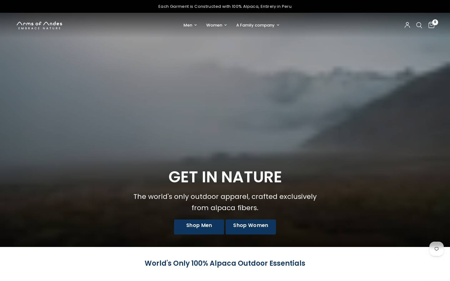 Armsofandes homepage screenshot