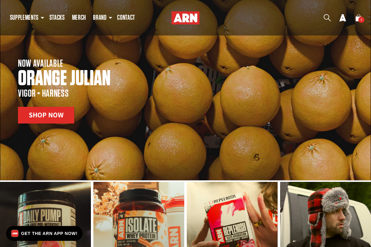 armsracenutrition.com homepage screenshot