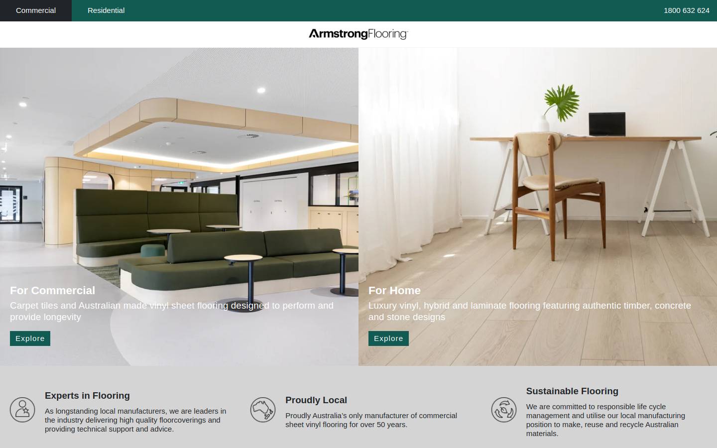 armstrongflooring.com homepage screenshot