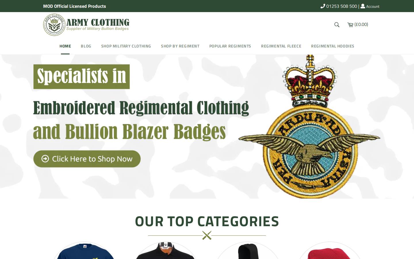 army-clothing.net homepage screenshot