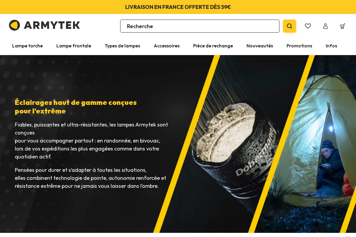 Armytek France homepage screenshot