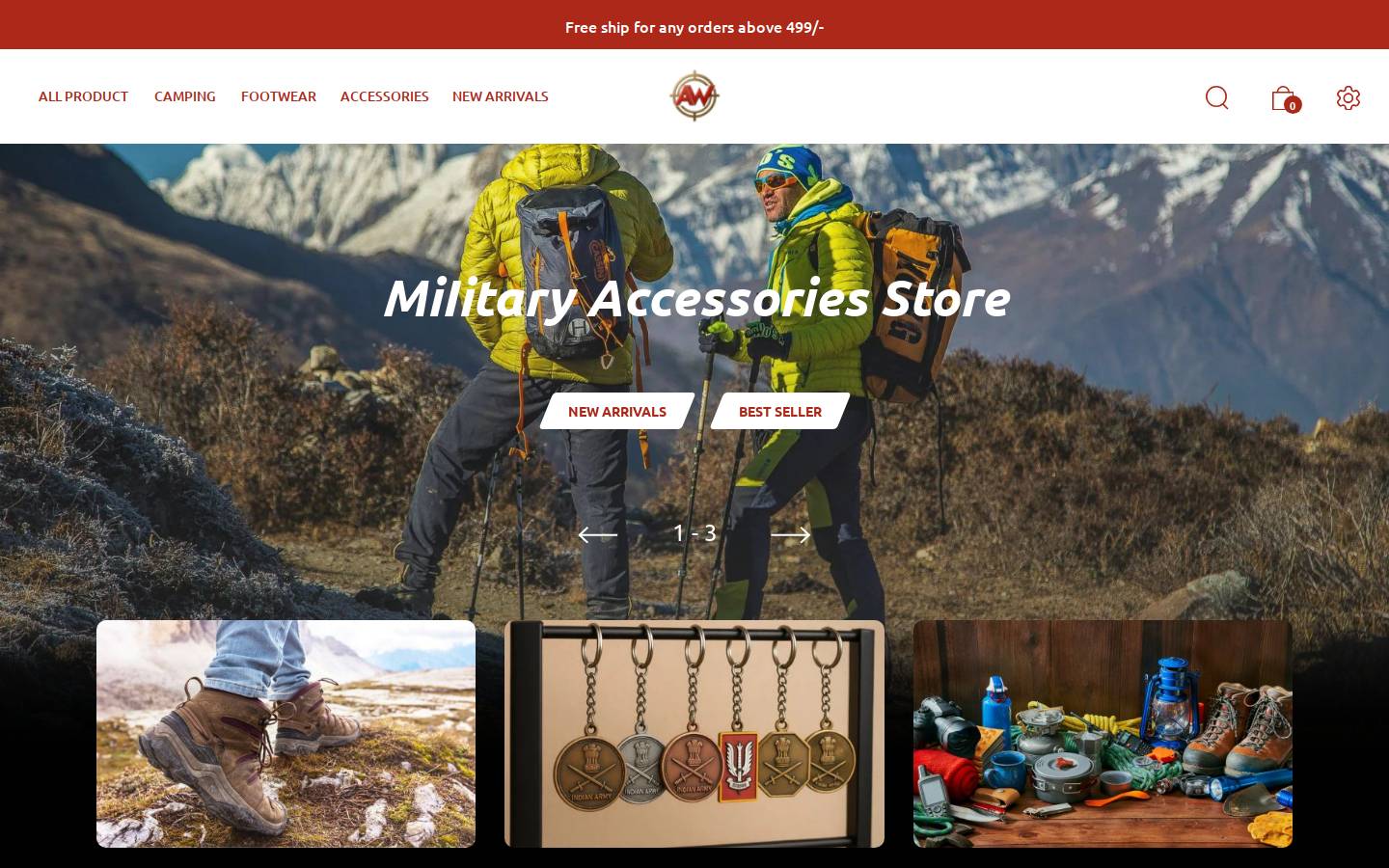 armyworld.in homepage screenshot
