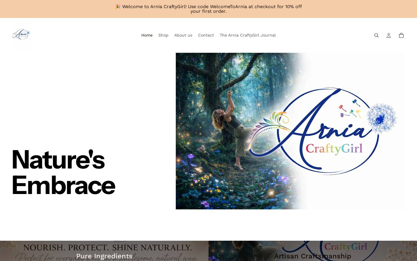 arniacraftygirl.com homepage screenshot