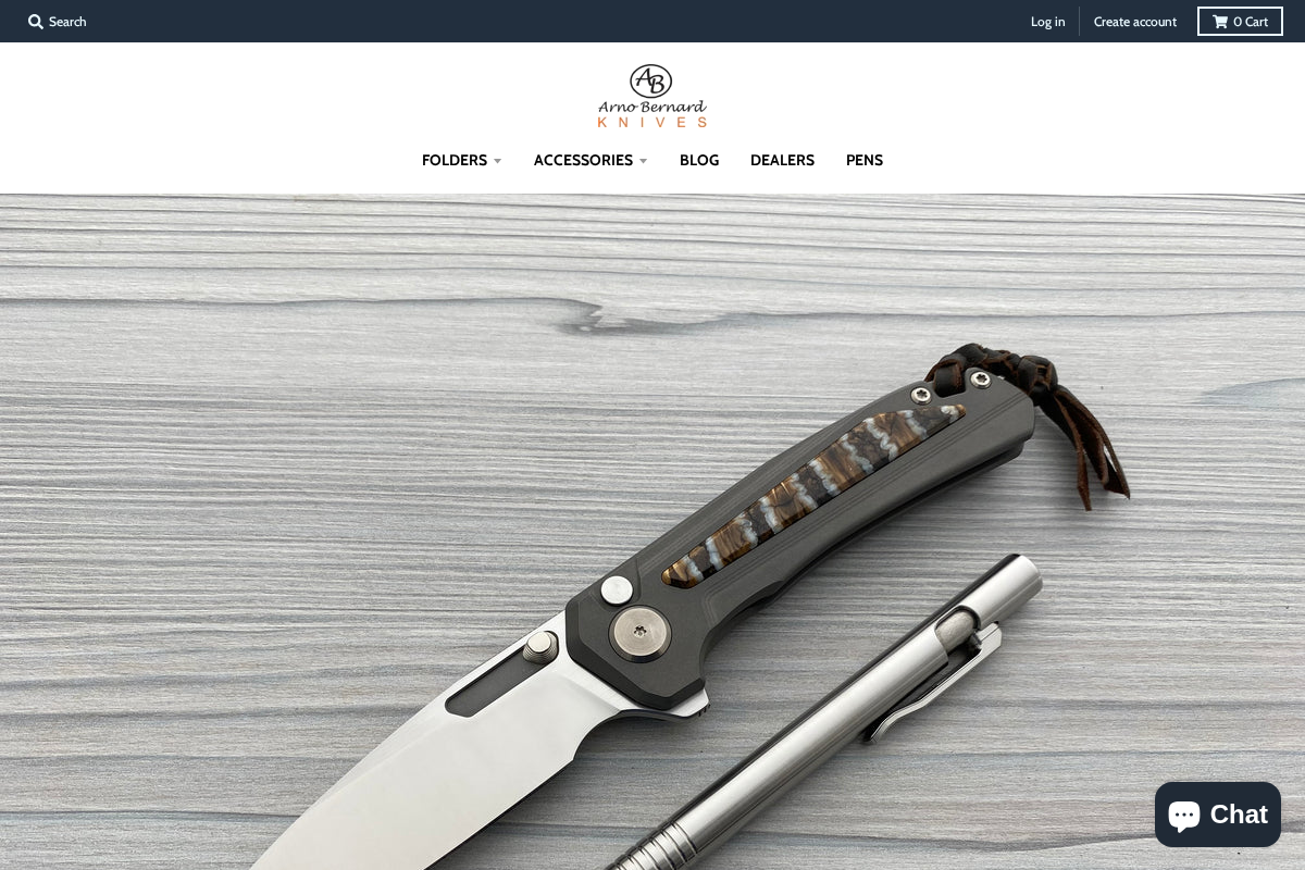 Arno Bernard Knives homepage screenshot