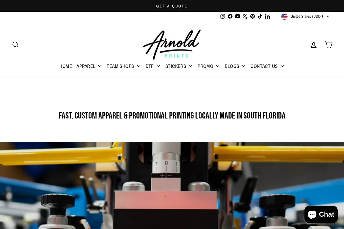 arnoldprints.com homepage screenshot