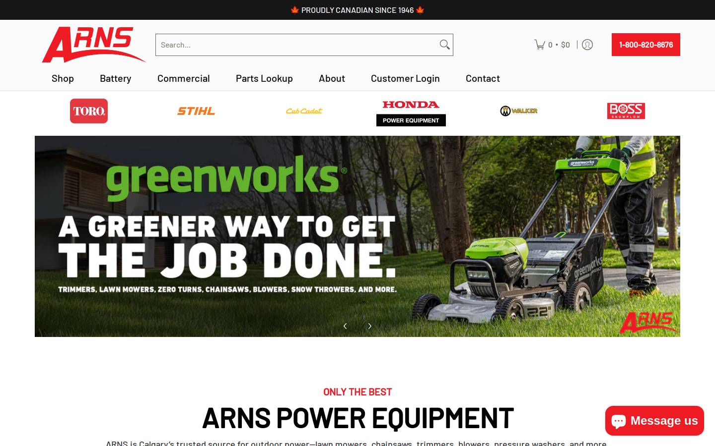 arns.ca homepage screenshot