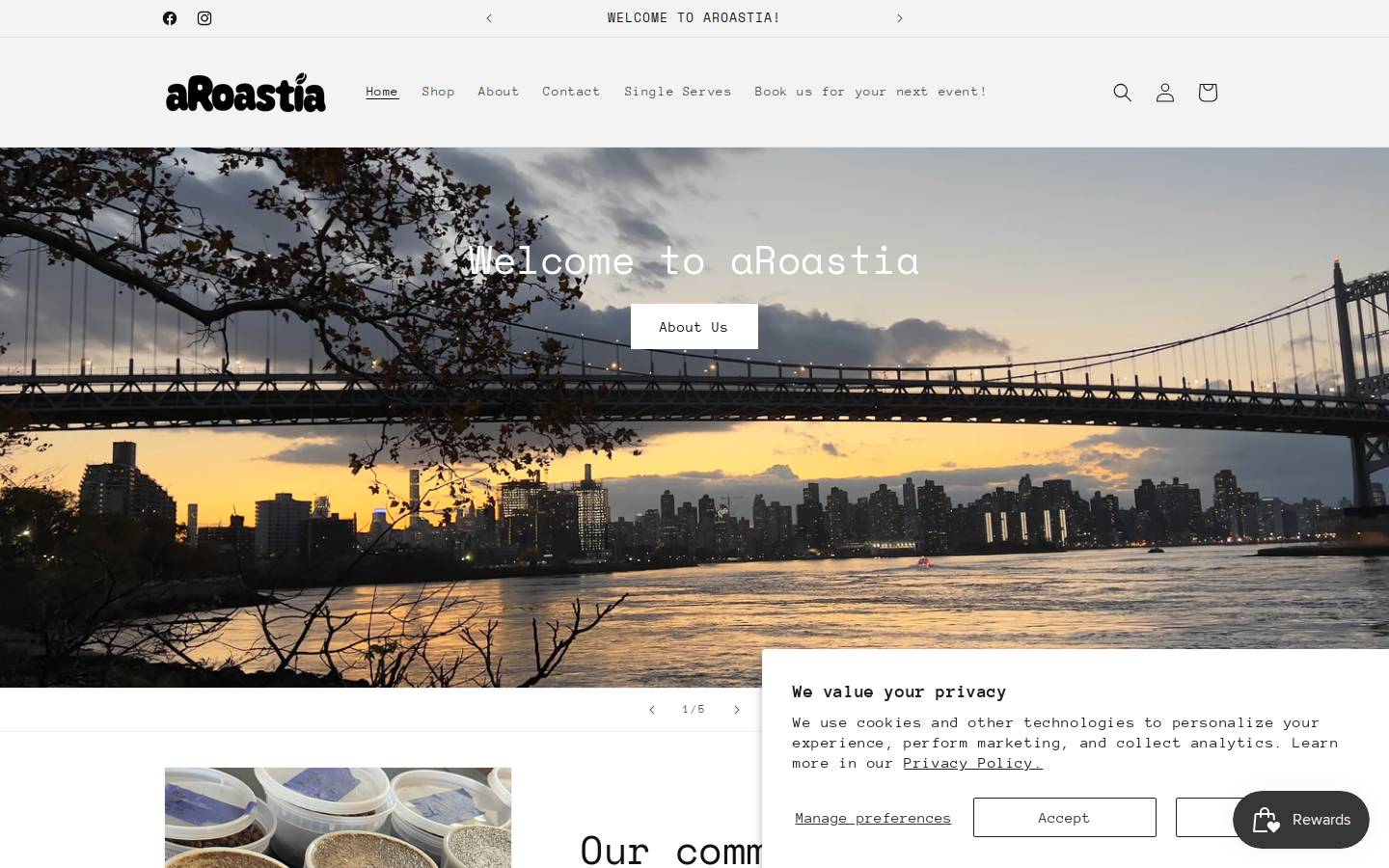 aroastia.com homepage screenshot