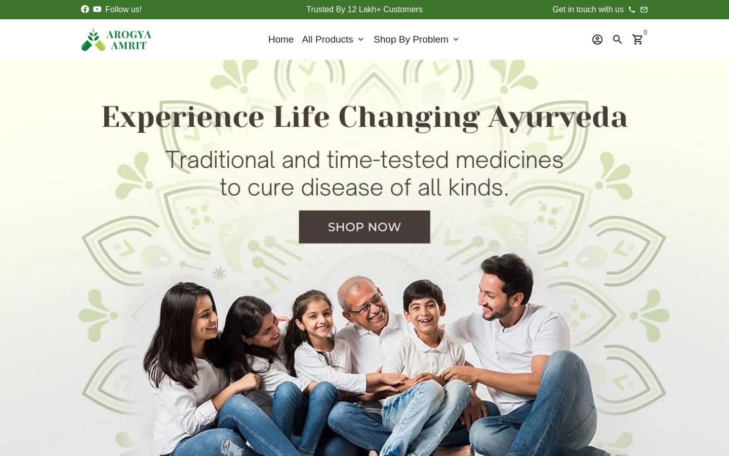 arogyaamrit.com homepage screenshot