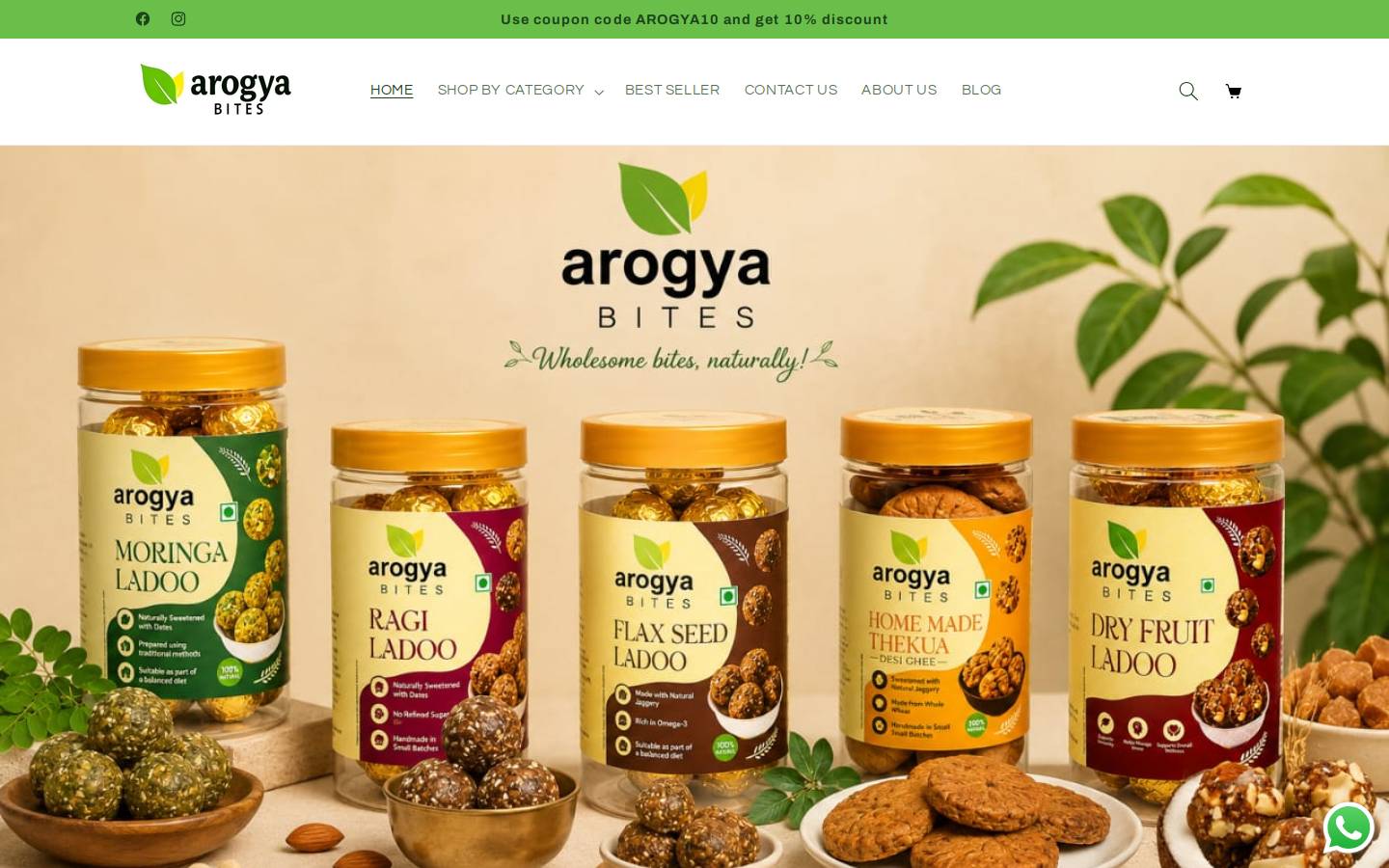 arogyabites.com homepage screenshot