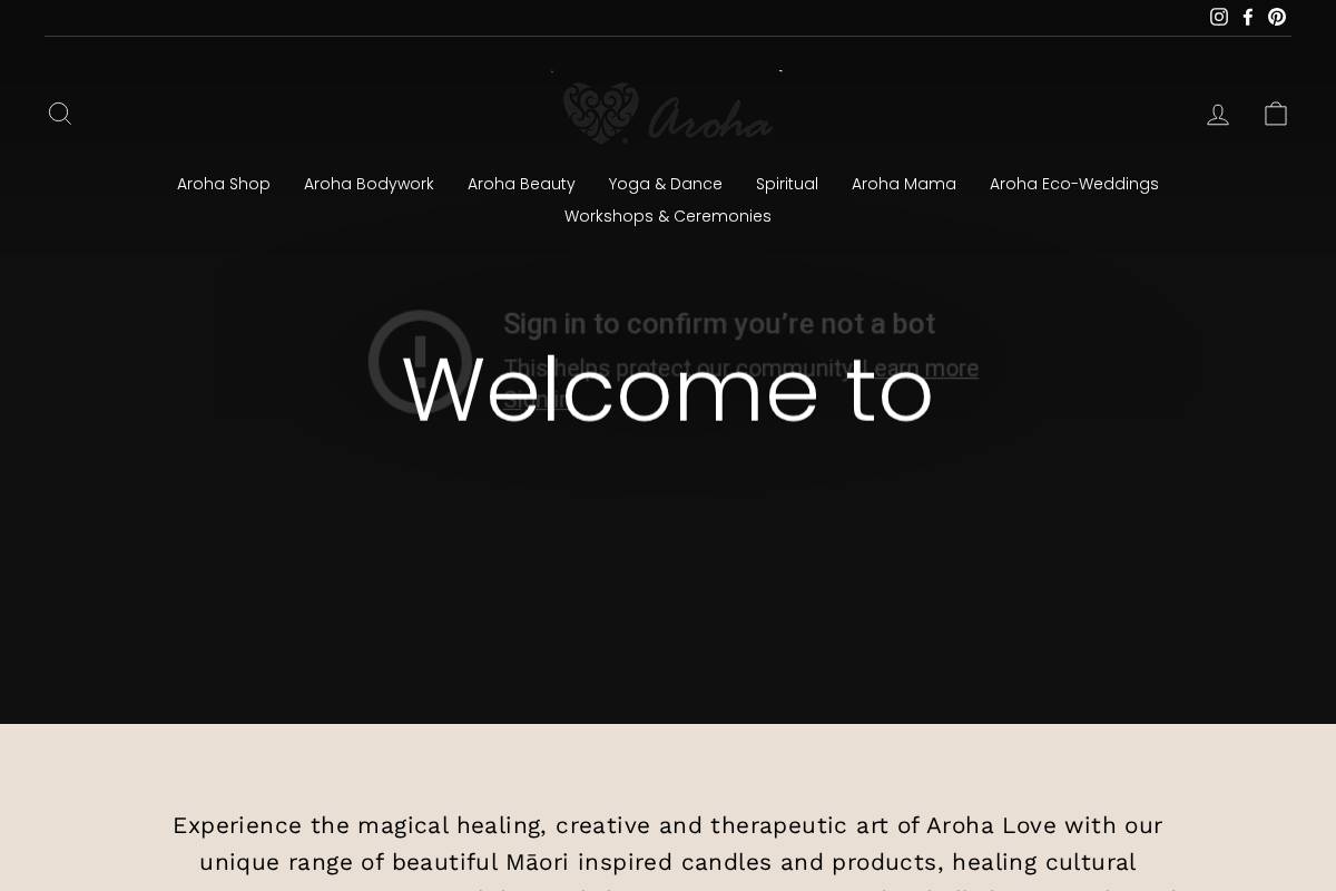 arohalove.co.nz homepage screenshot