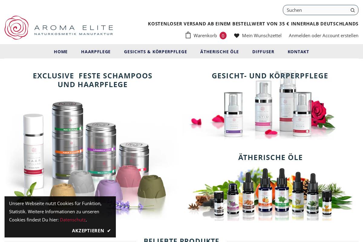 aroma-elite.de homepage screenshot