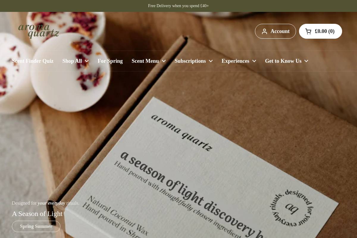 Aroma Quartz homepage screenshot
