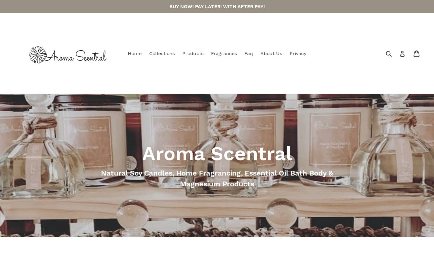 aroma-scentral.com.au homepage screenshot
