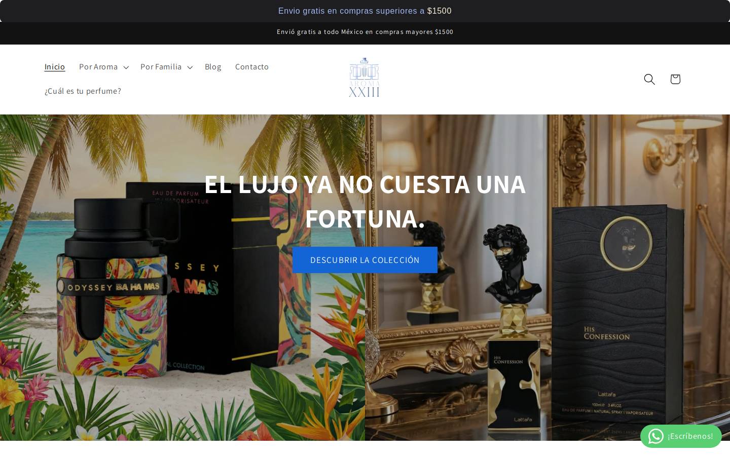 aroma23.com homepage screenshot