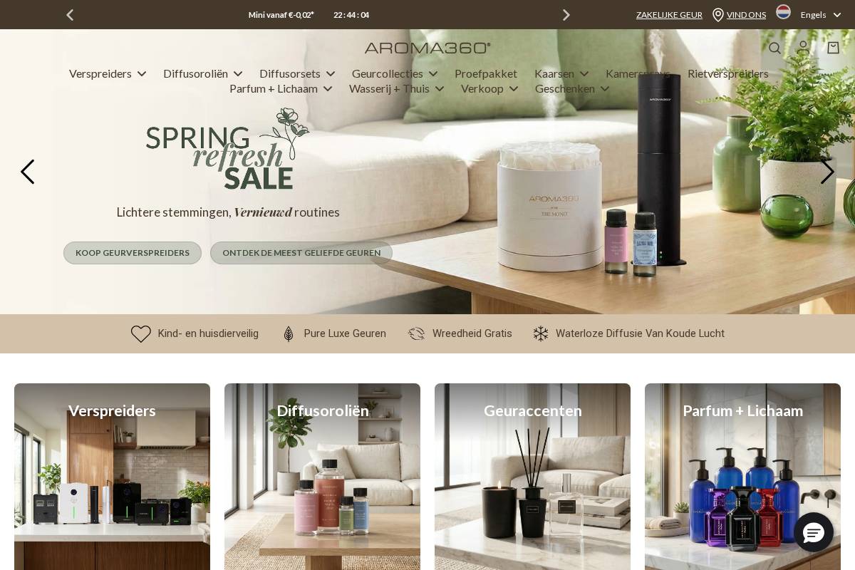 Aroma360 homepage screenshot
