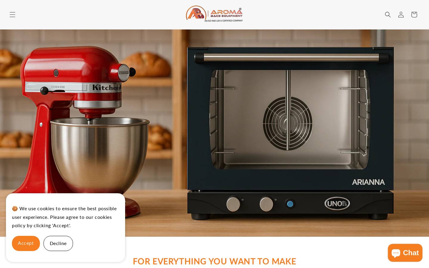 aromabake.in homepage screenshot