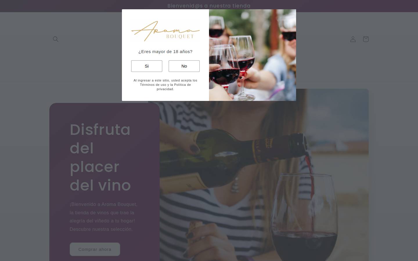 aromabouquet.cl homepage screenshot