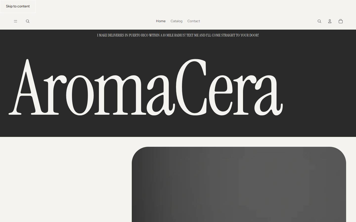 aromacera.com homepage screenshot