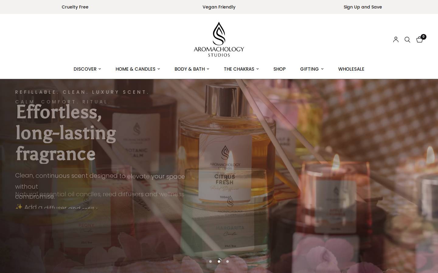 aromachologystudios.com homepage screenshot