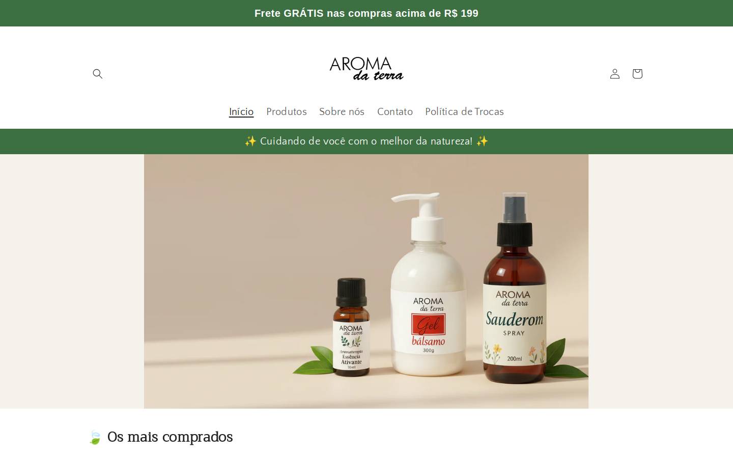 aromadaterra.com.br homepage screenshot