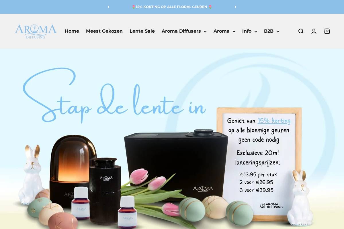 AromaDiffusing homepage screenshot