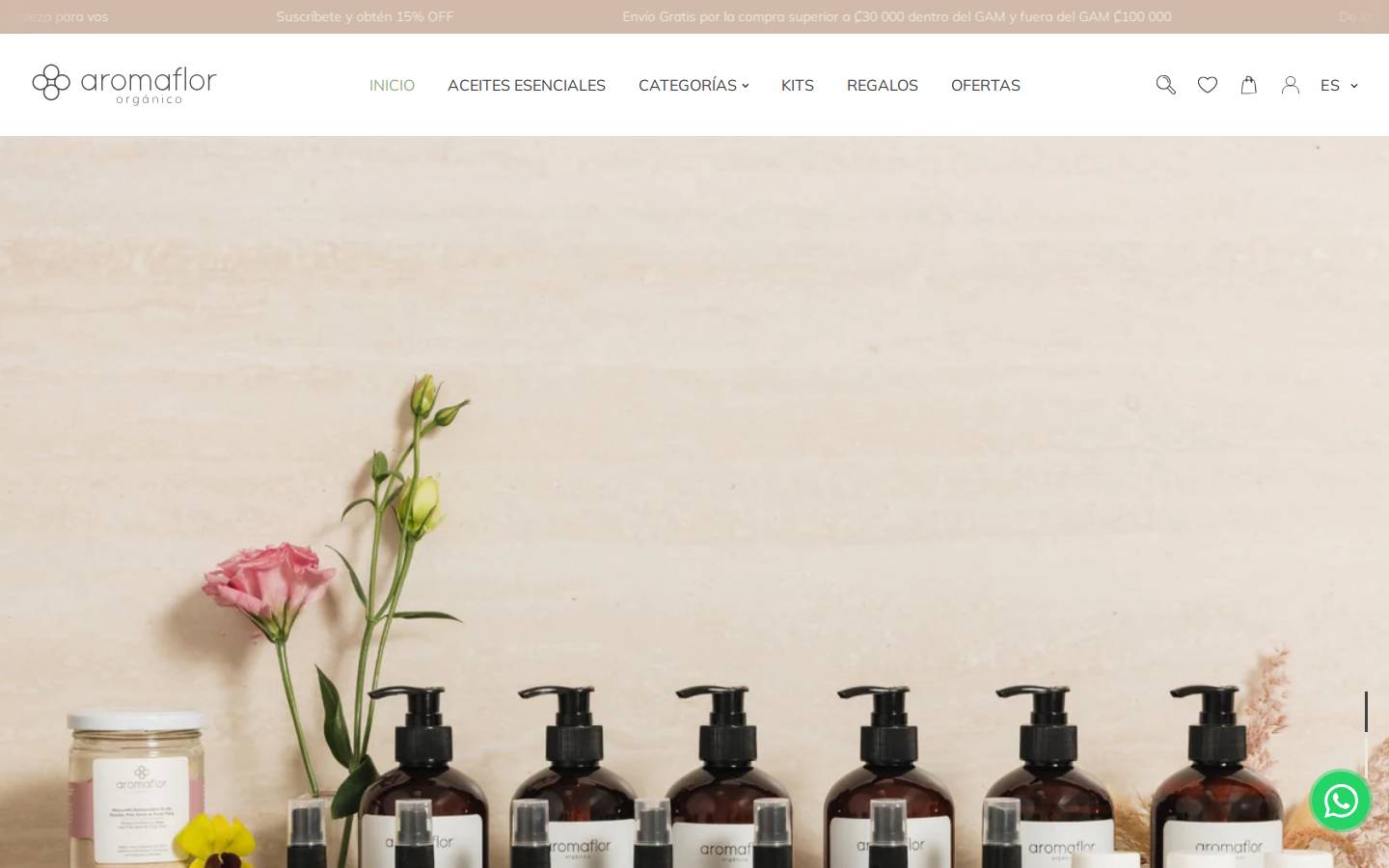 aromaflor.com homepage screenshot