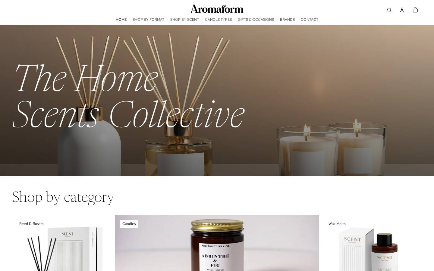 aromaform.com homepage screenshot