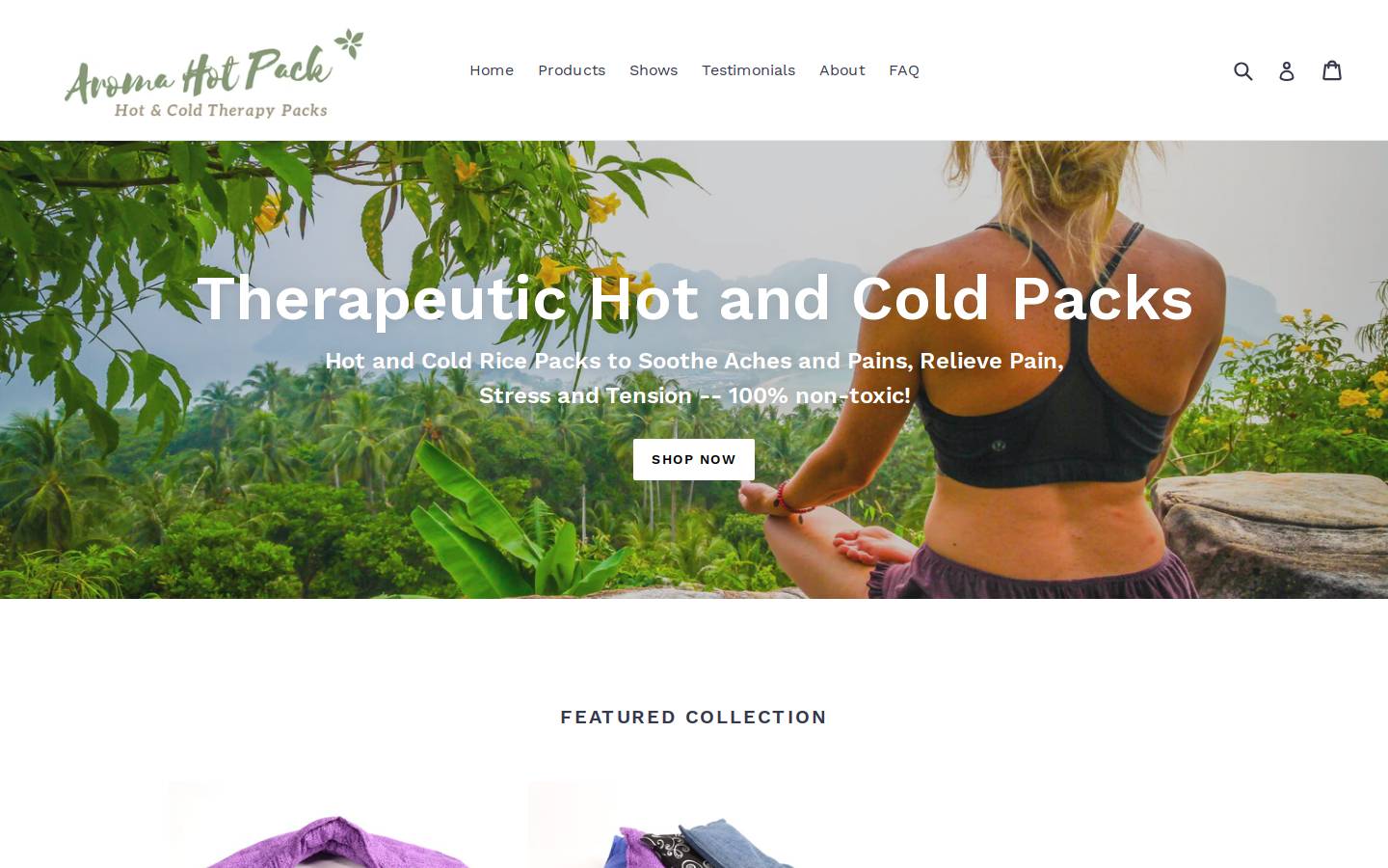 aromahotpack.com homepage screenshot