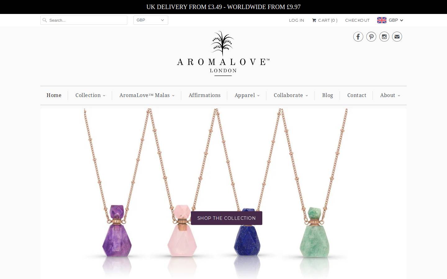 aromalovelondon.com homepage screenshot