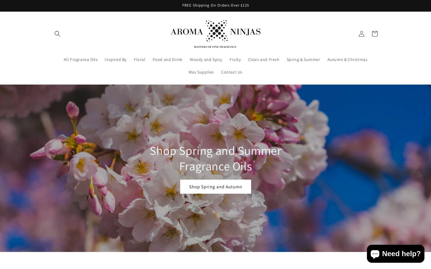 aromaninjas.com homepage screenshot