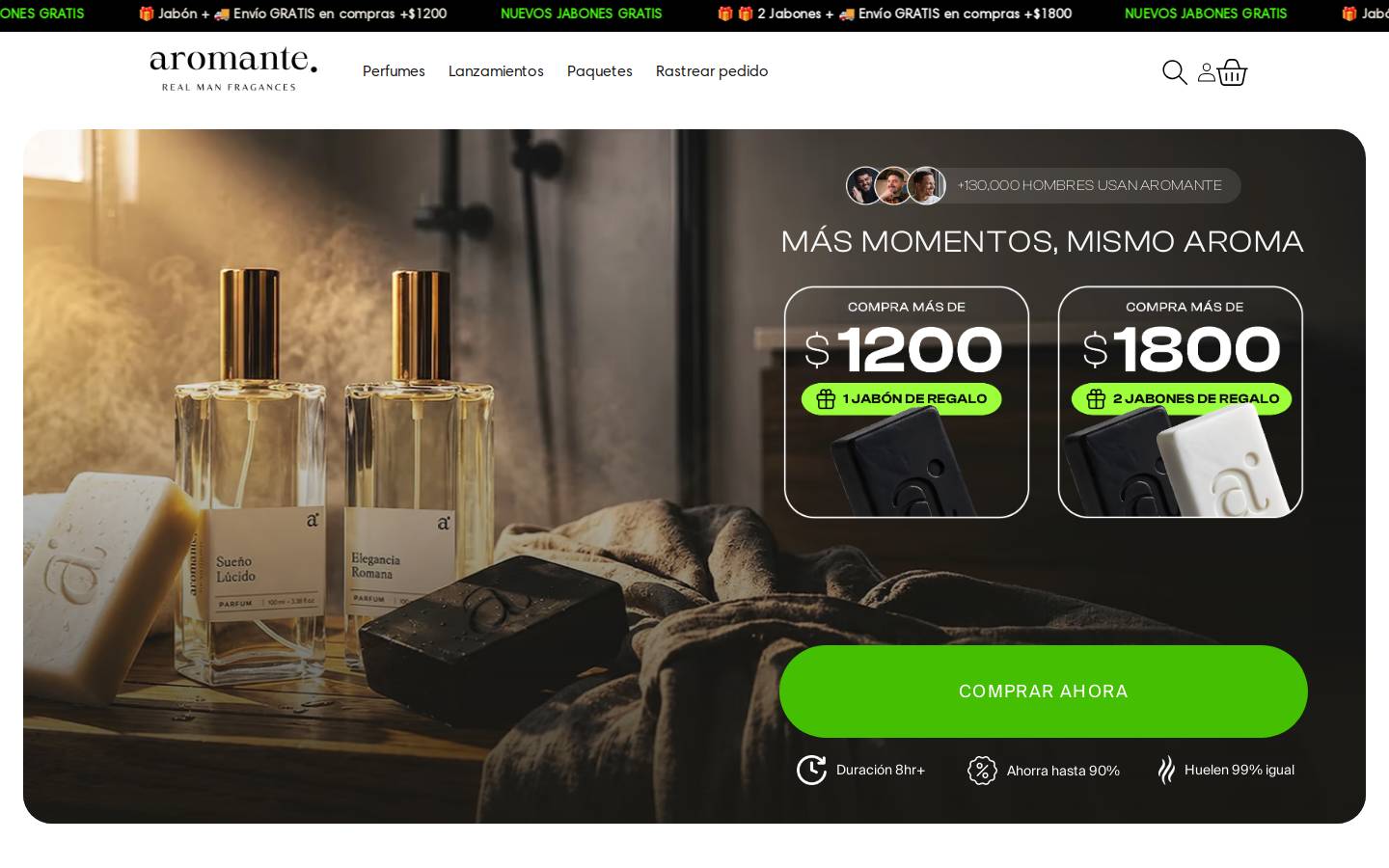 aromante.mx homepage screenshot