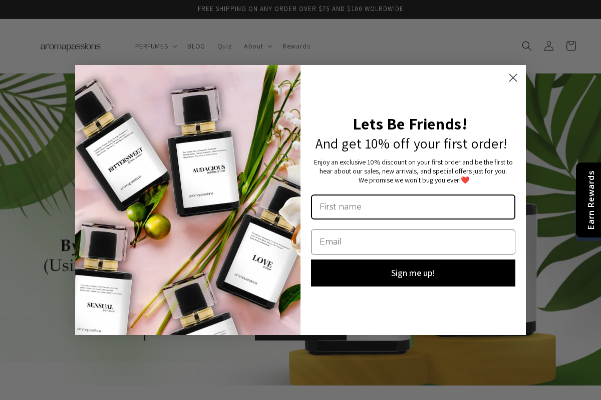 Aromapassions homepage screenshot