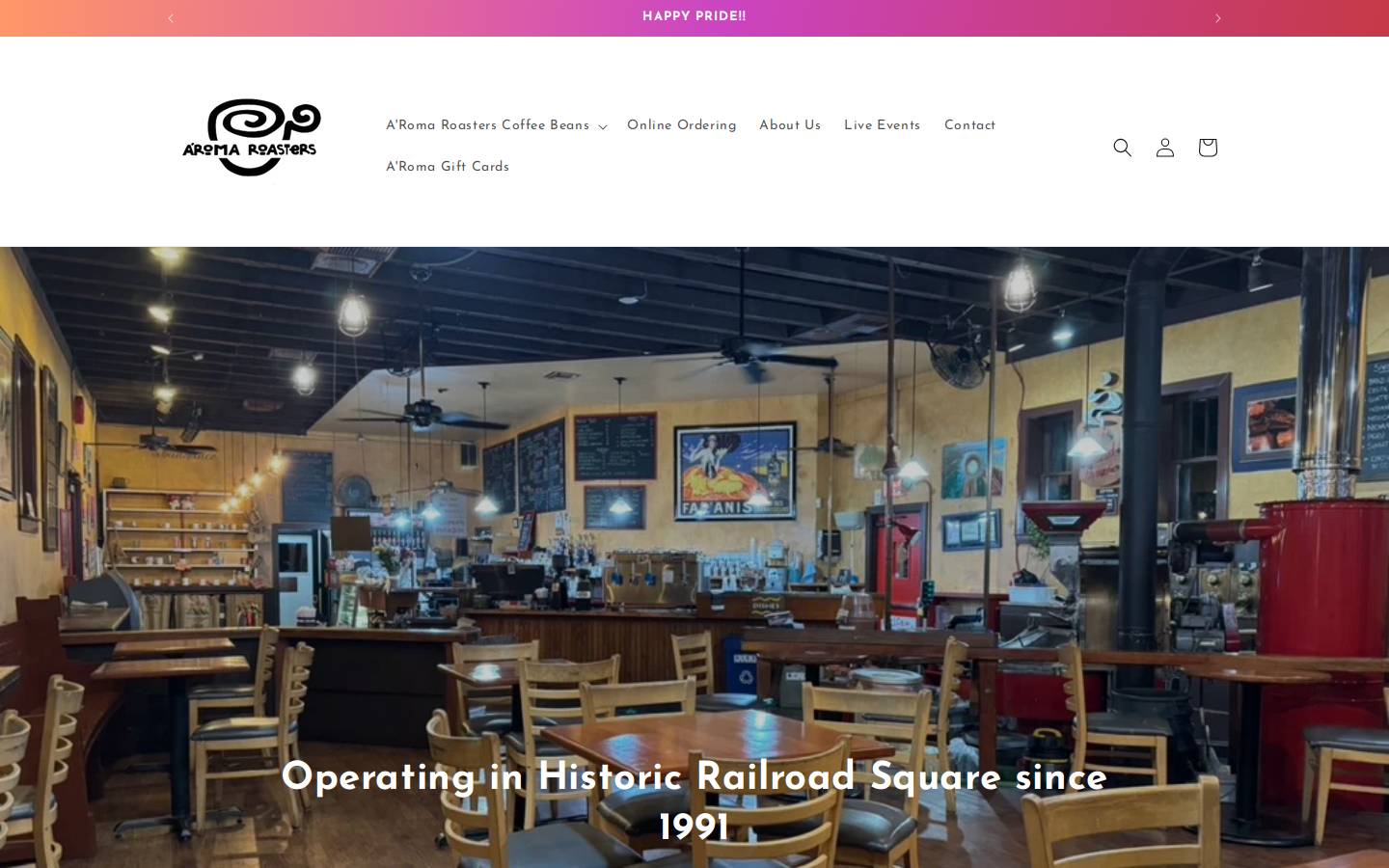 aromaroasters.com homepage screenshot