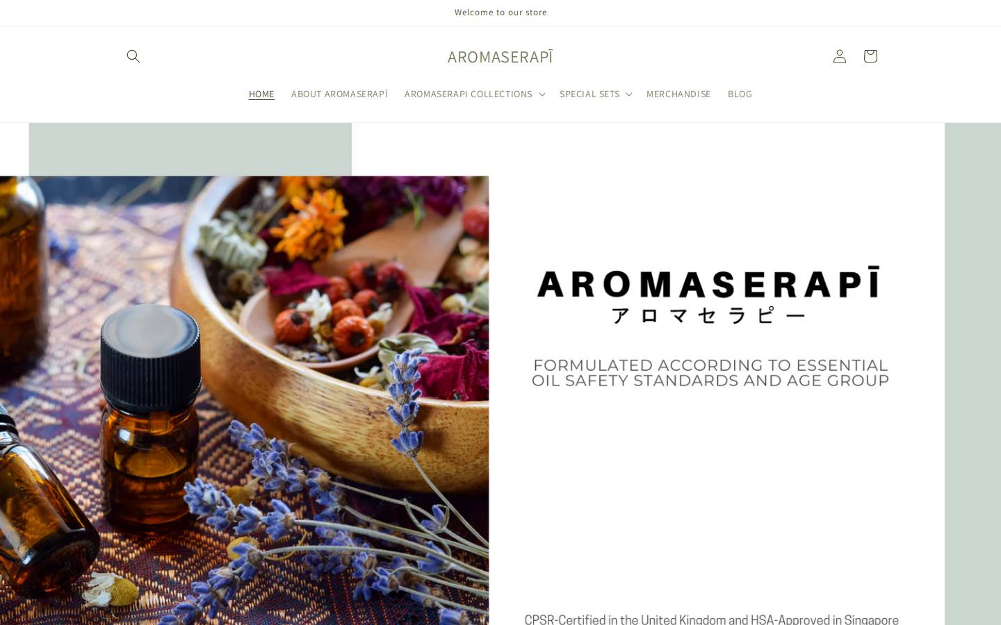aromaserapi.com homepage screenshot