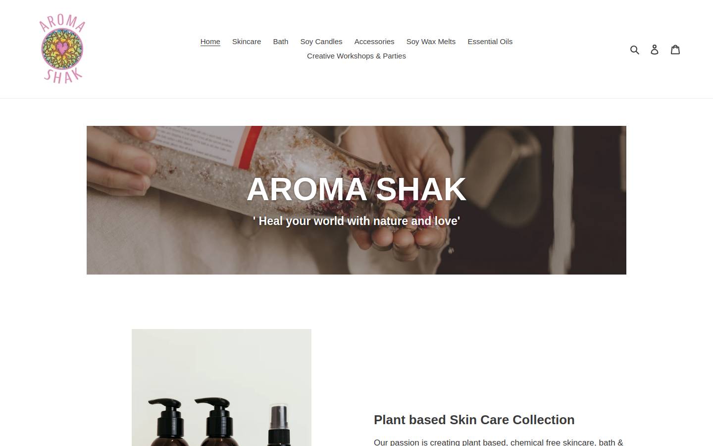 aromashak.com.au homepage screenshot