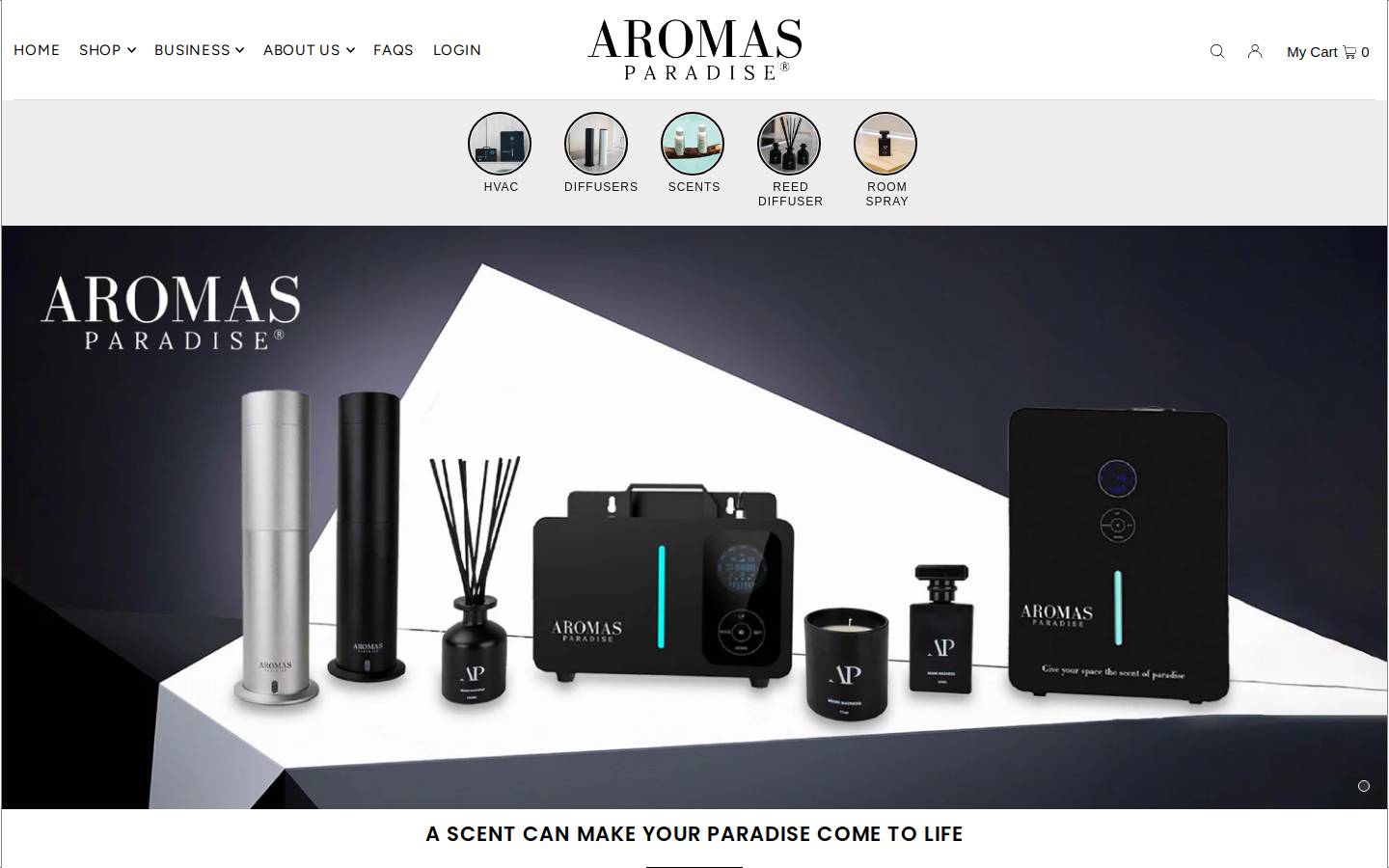 aromasparadise.com homepage screenshot
