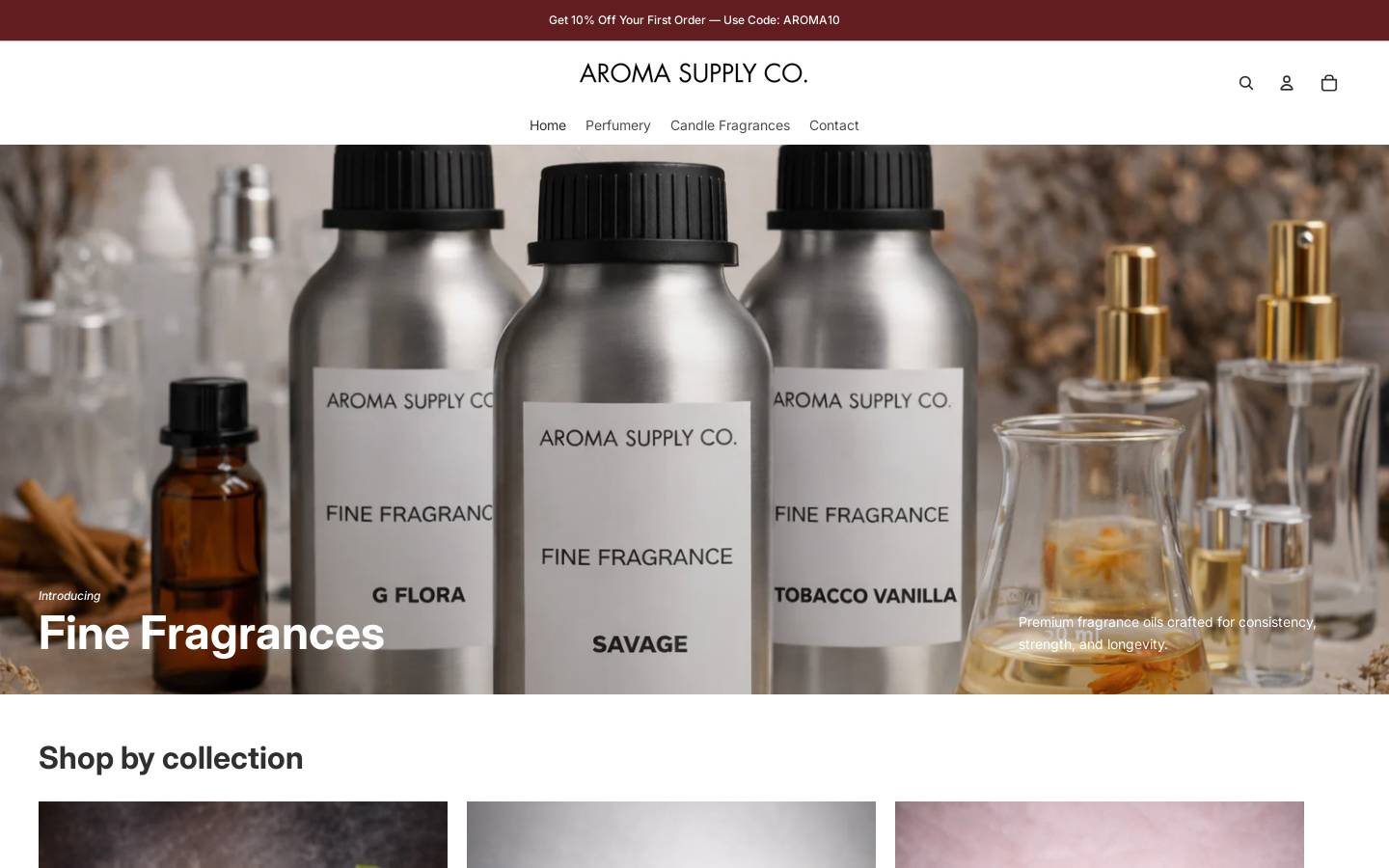 aromasupplyco.com homepage screenshot