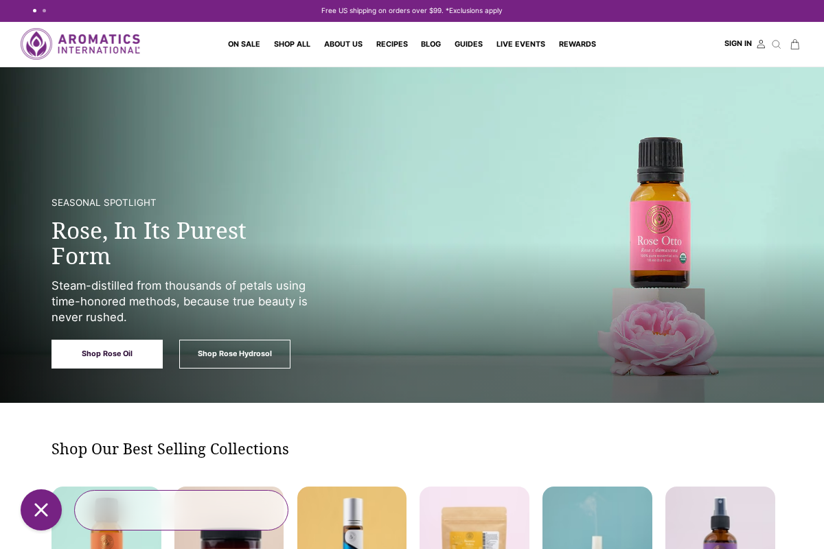 Aromatics International homepage screenshot