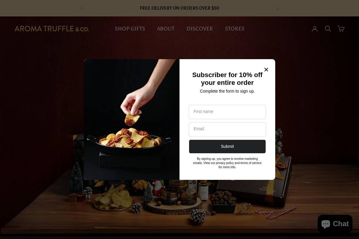 aromatruffle.com homepage screenshot