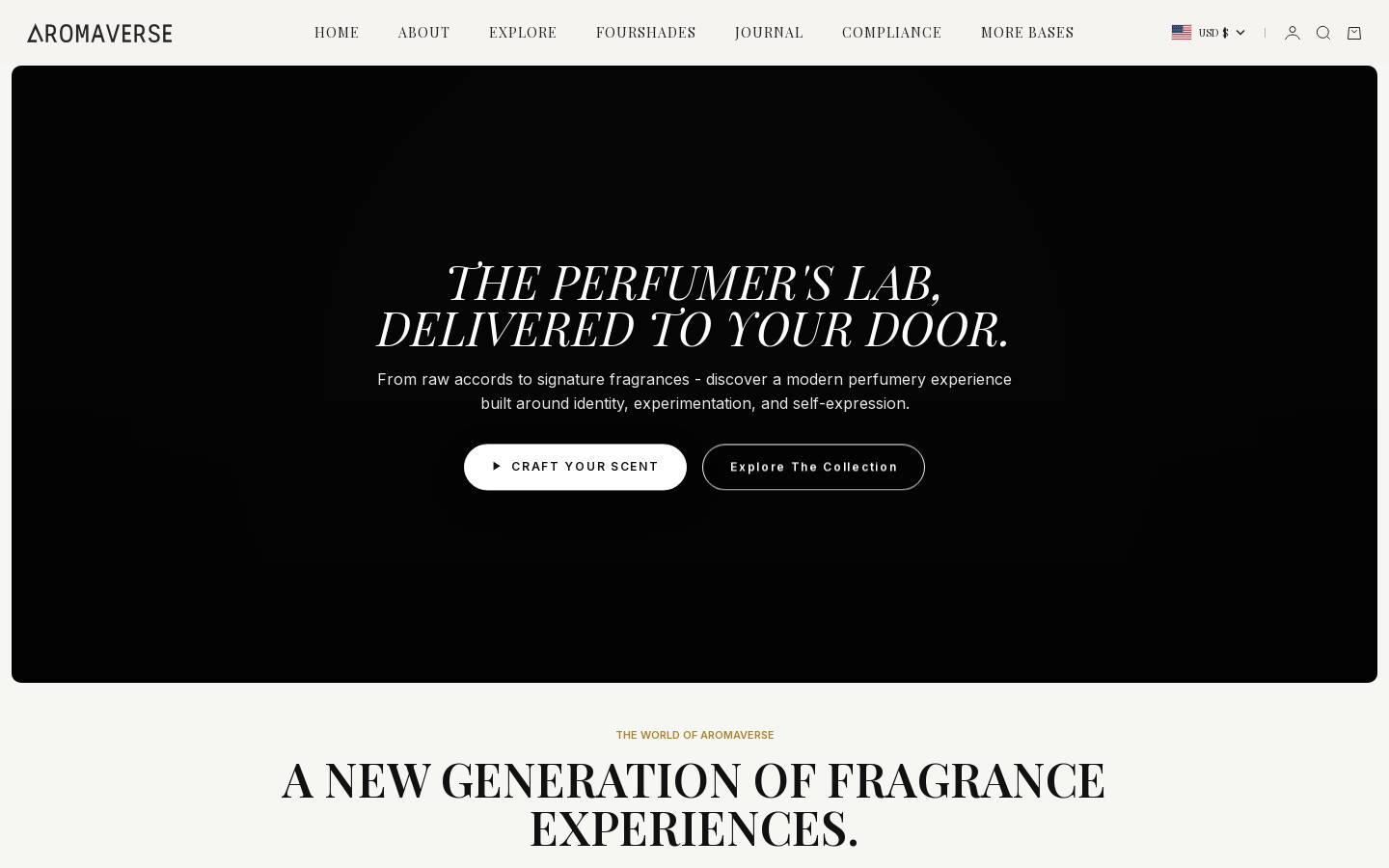 Aromaverse homepage screenshot